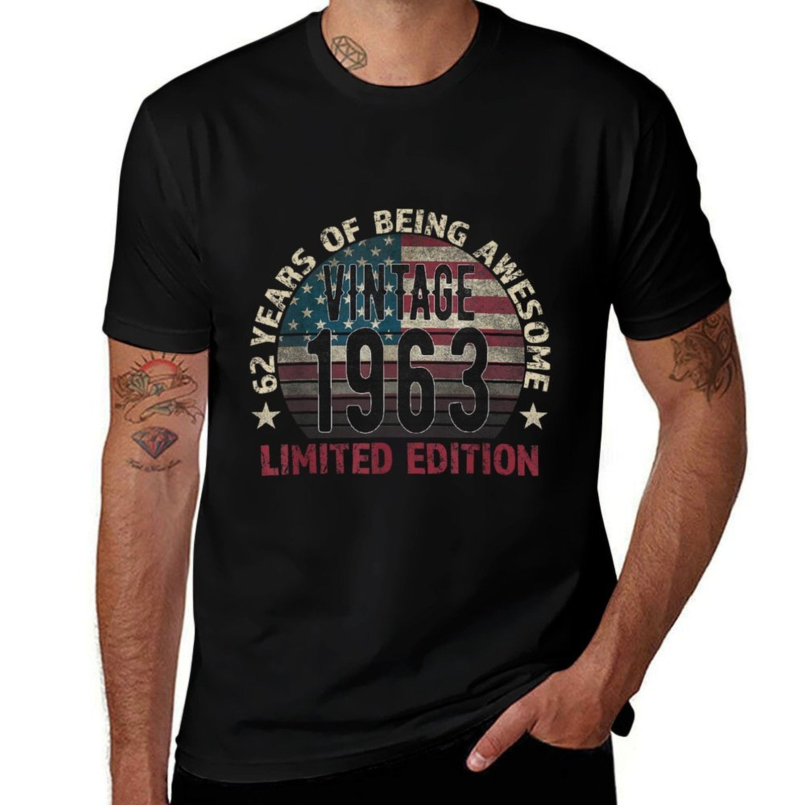62th Birthday Gift Men Vintage Born 1963 Turning 62 Year Old  Affordable Price T-Shirt