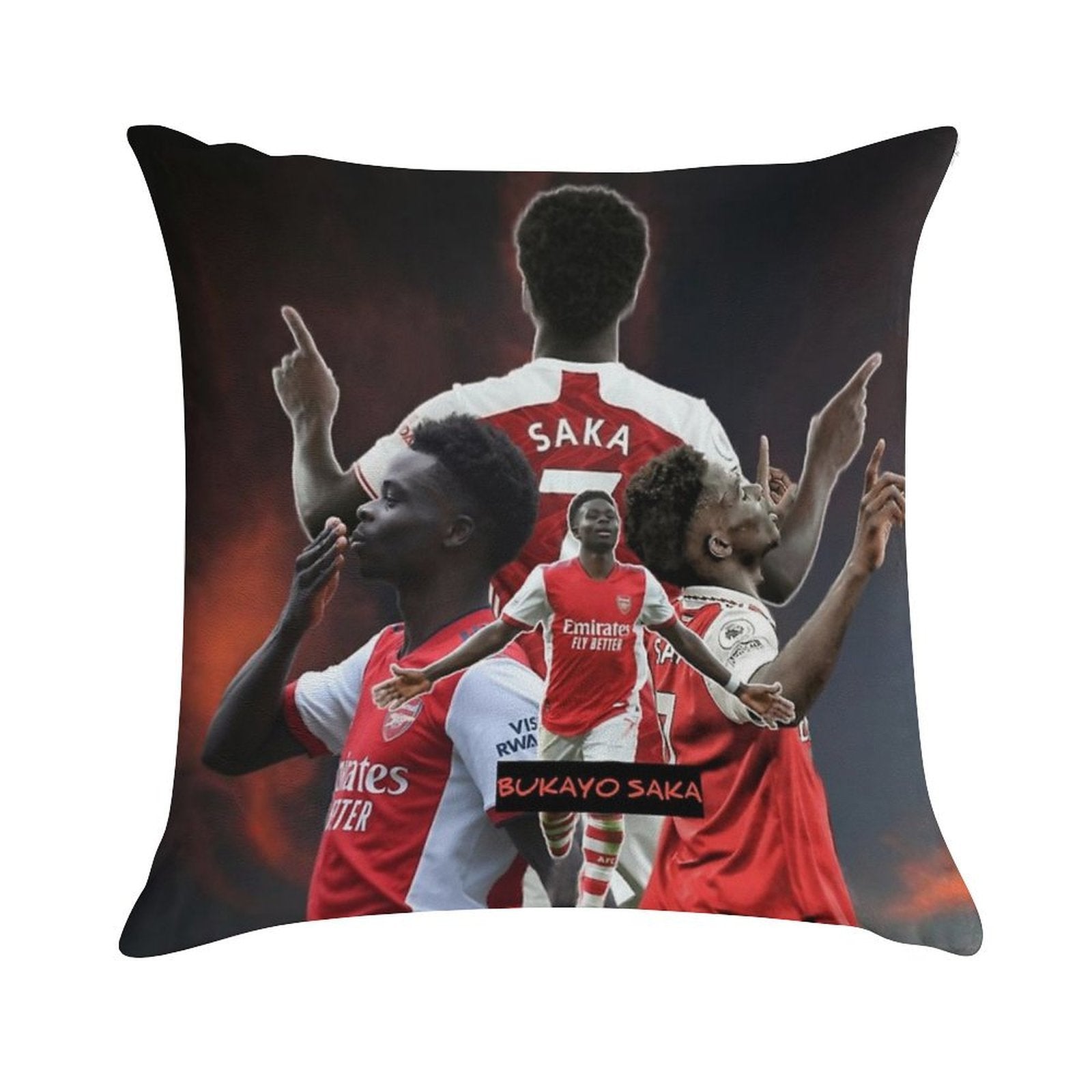 Bukayo Saka Art Throw Pillows Soft Ultra-Soft Texture Throw Pillow