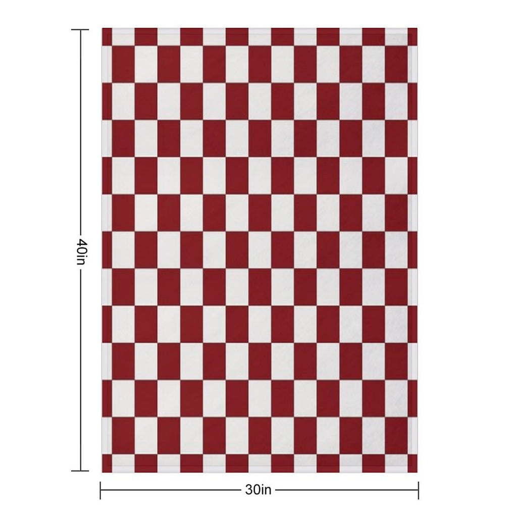 Checkerboard Cherry & Cream Machine-washable Throw Blanket