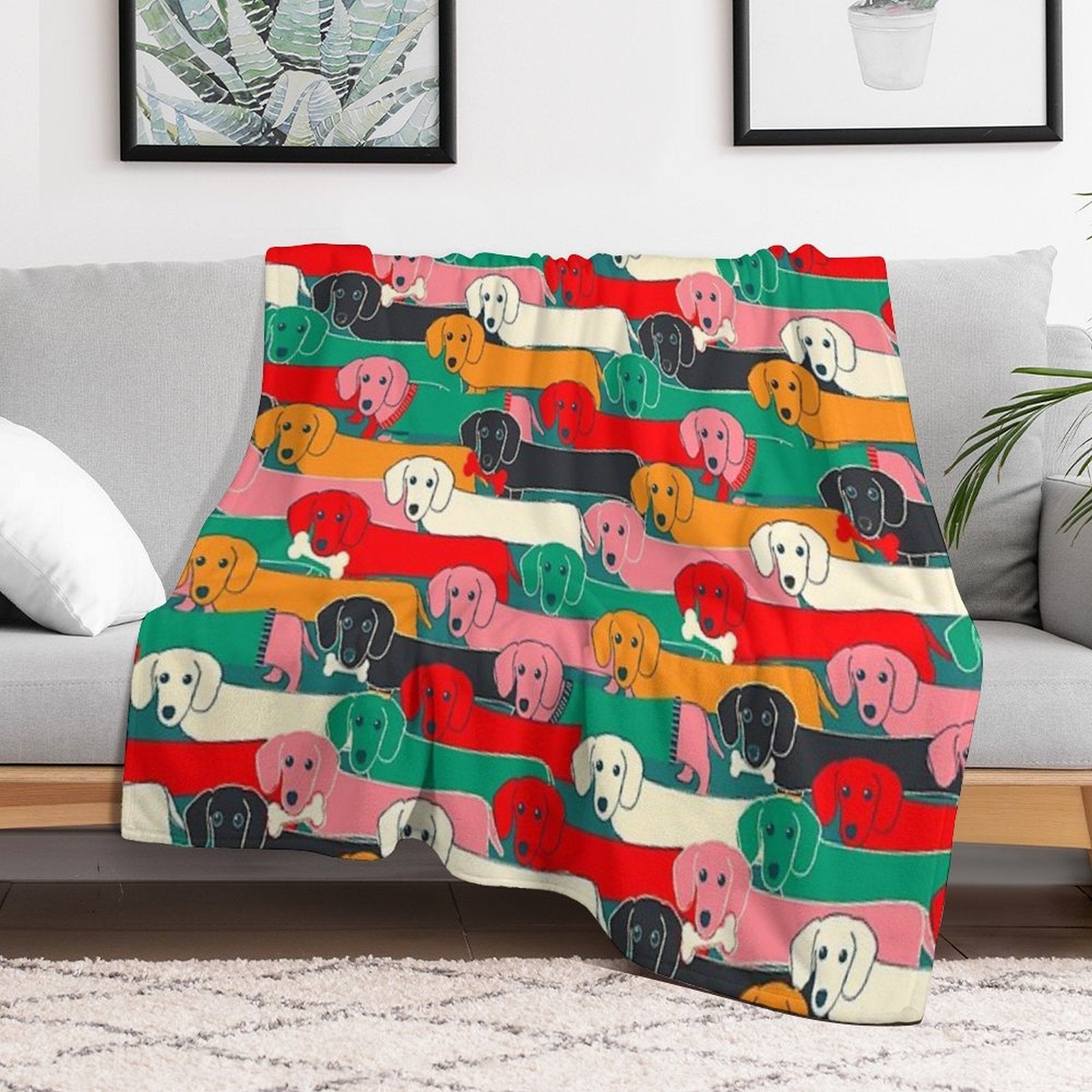 Dogs Pattern All-season Throw Blanket