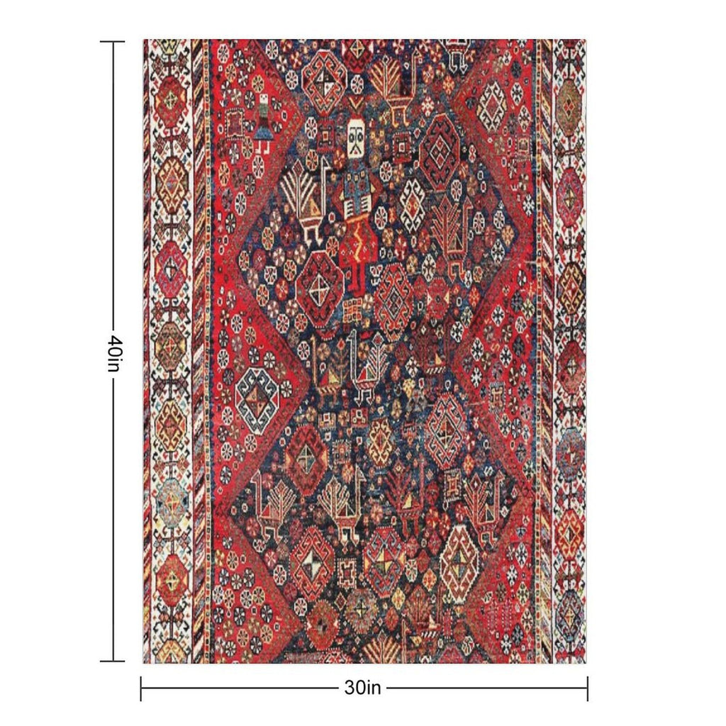 Qashqa’i Fars Southwest Persian Nomad Rug Print Premium Throw Blanket