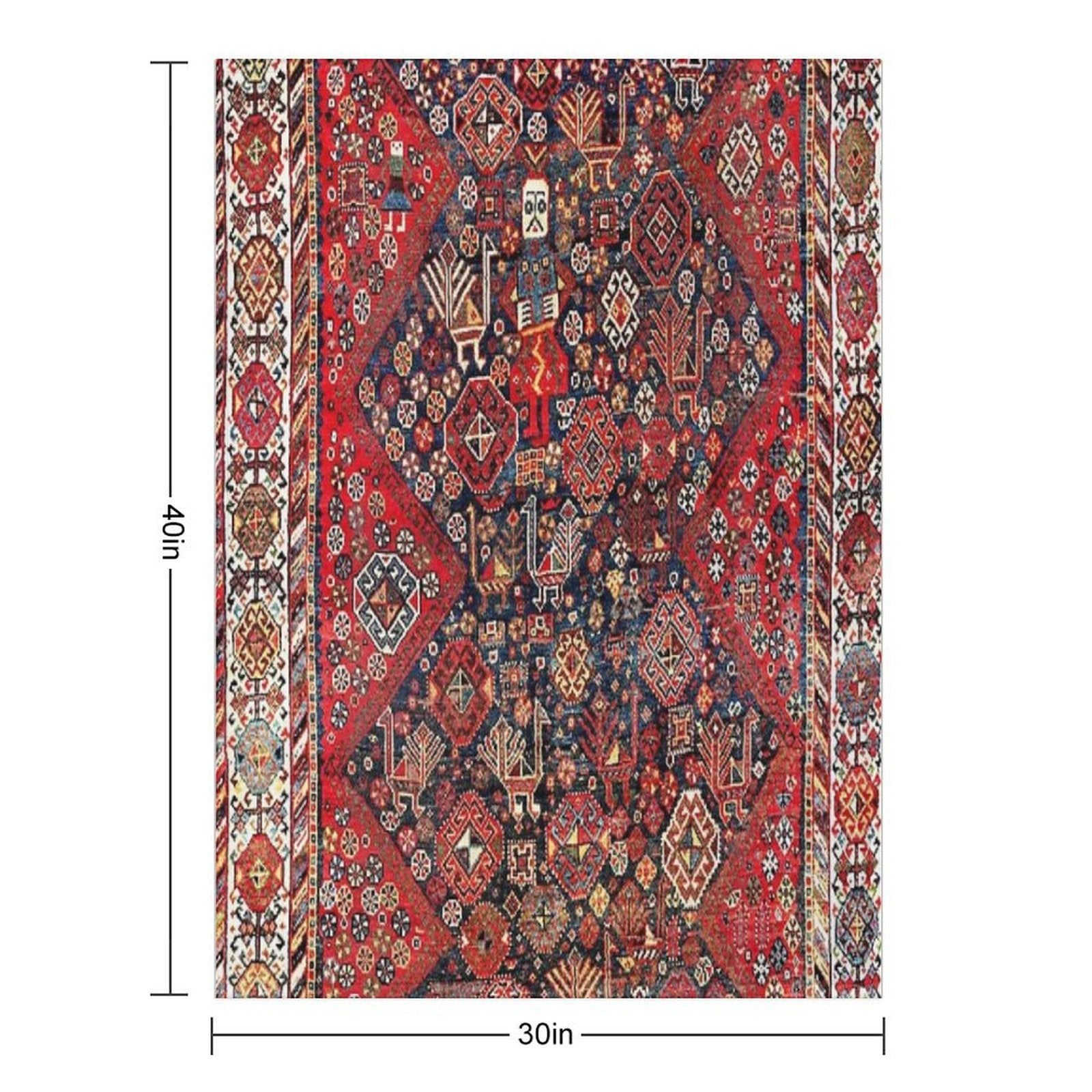 Qashqa’i Fars Southwest Persian Nomad Rug Print Premium Throw Blanket