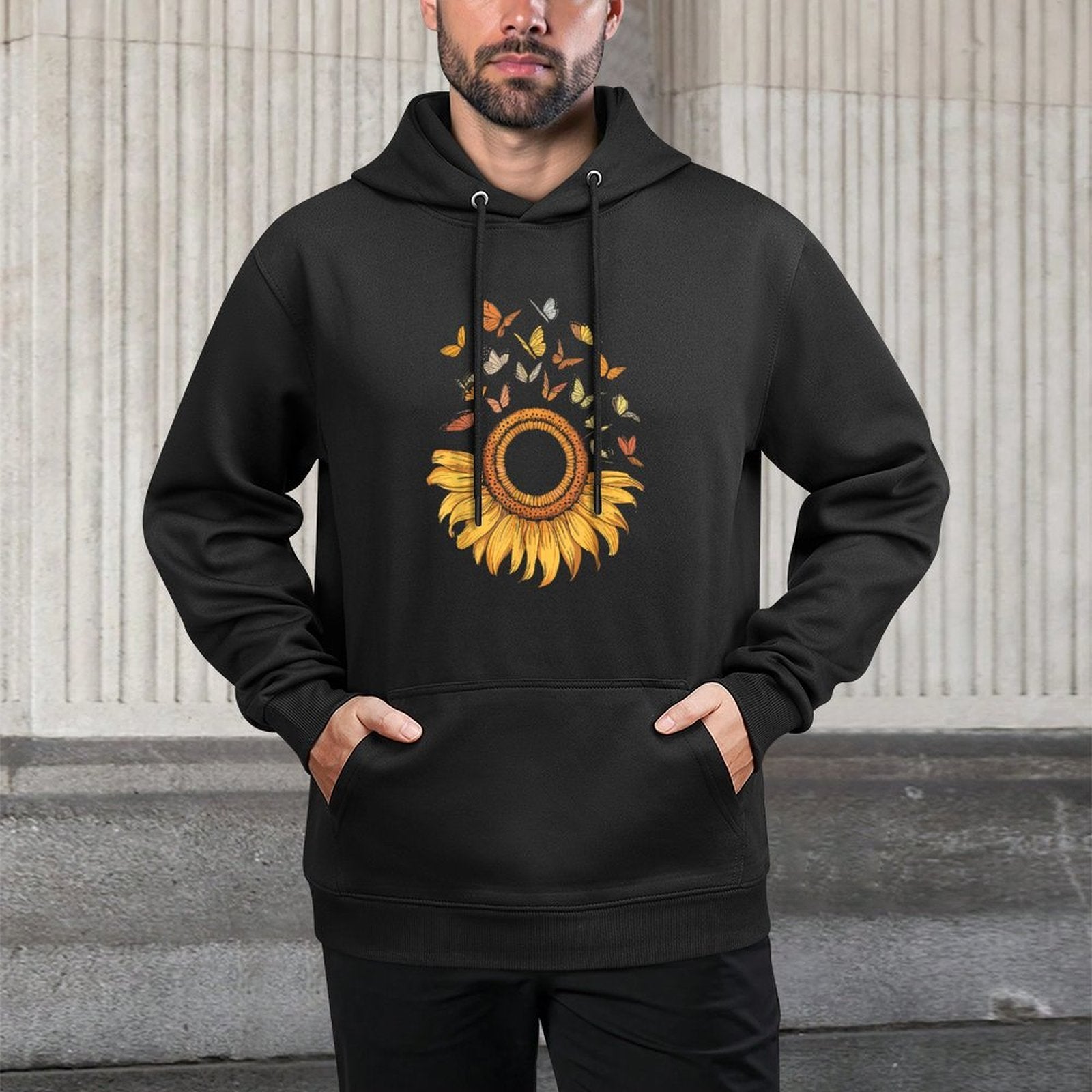 Sunflower Butterfly Versatile Streetwear Hoodie
