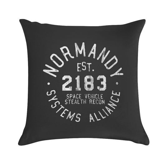 SSV Normandy Athletic Shirt  Mass Effect Athletic Style  White Print Soft Ultra-Soft Texture Throw Pillow
