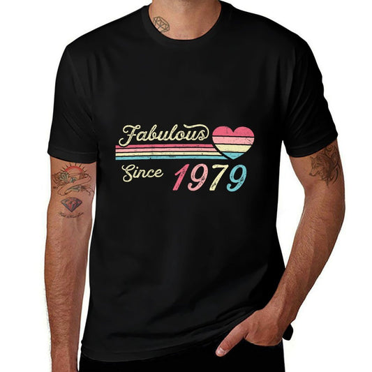 Vintage Fabulous Since 1979 Birthday  Summer-ready Fabric T-Shirt
