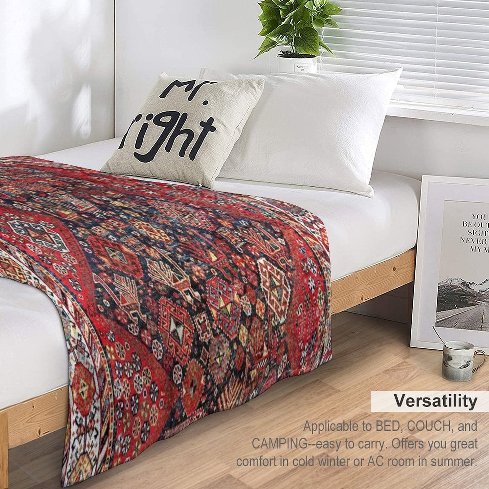 Qashqa’i Fars Southwest Persian Nomad Rug Print Premium Throw Blanket