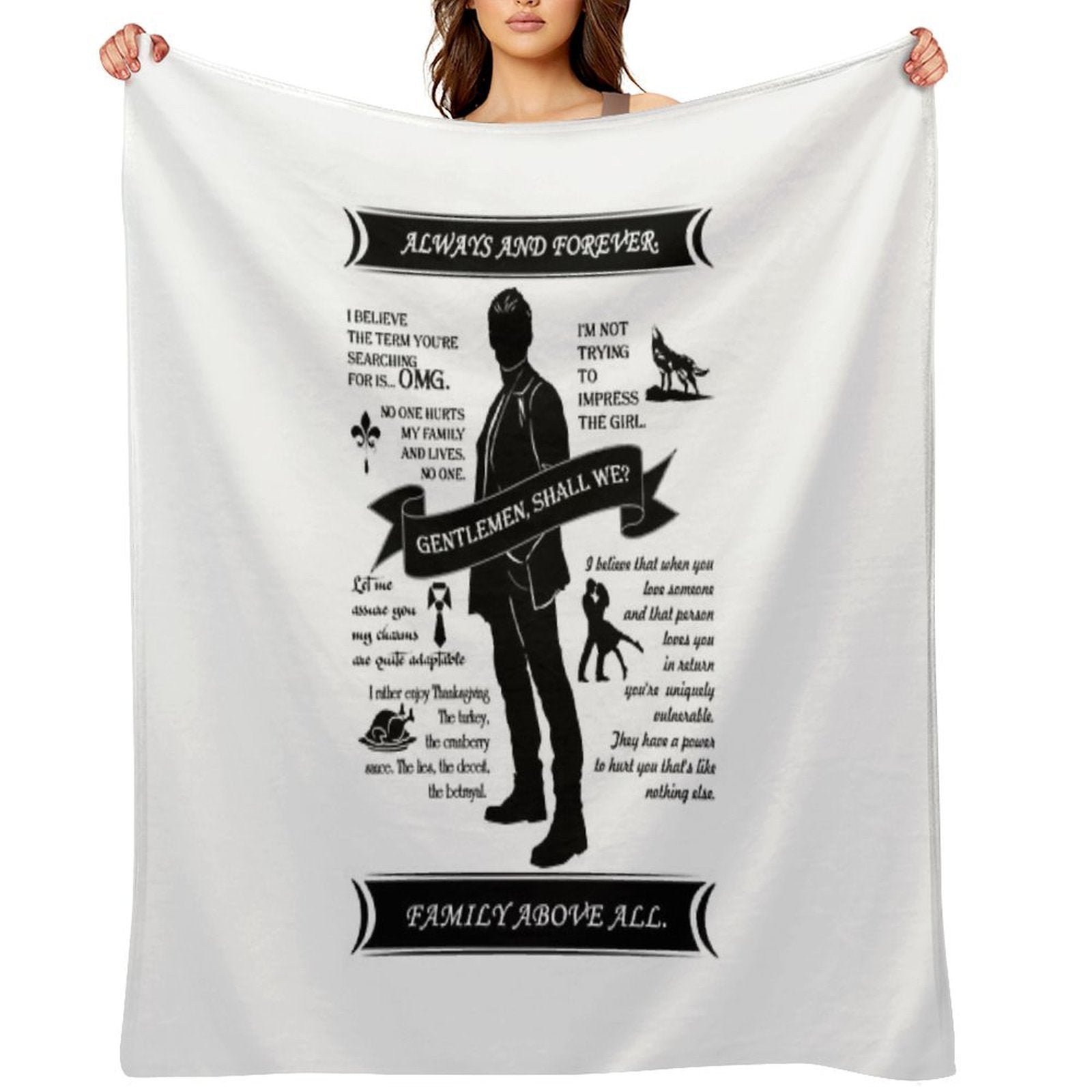 Elijah Quote Tee. All-season Throw Blanket