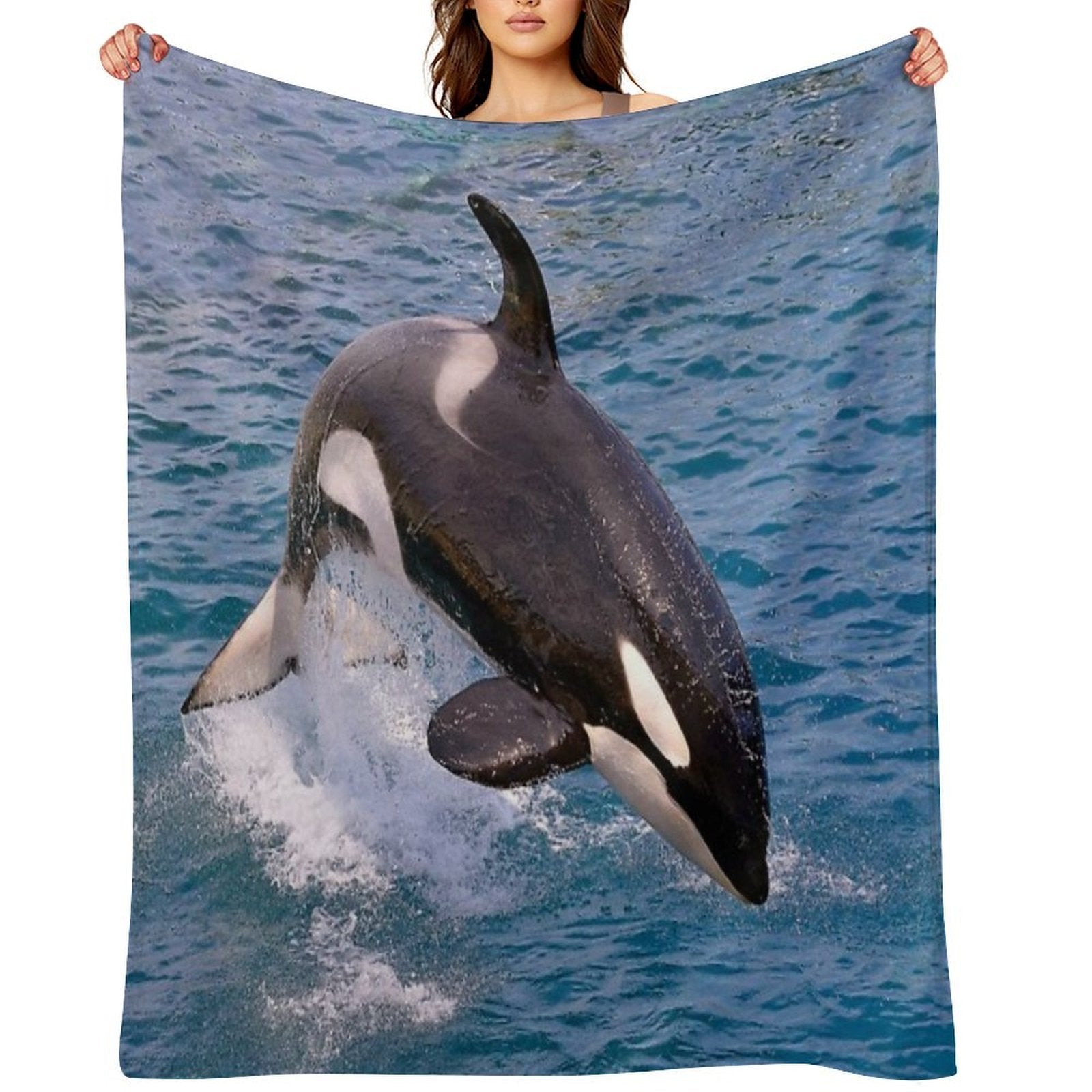 Killer Whale Orca Jumping Gift-ready Throw Blanket