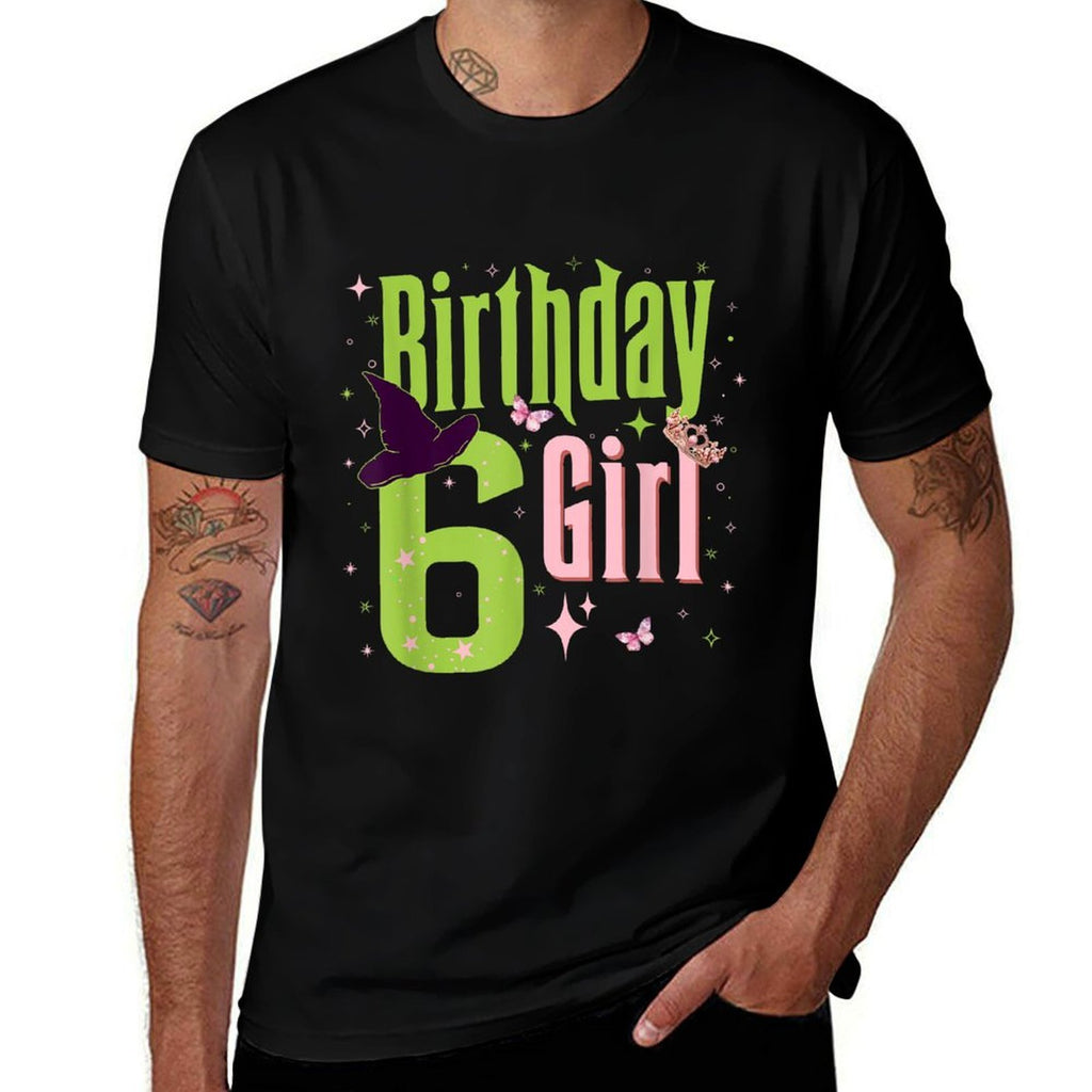 6Th Birthday Witch Pink And Green 6 Year Old Birthday Girl  Eco-friendly Material T-Shirt