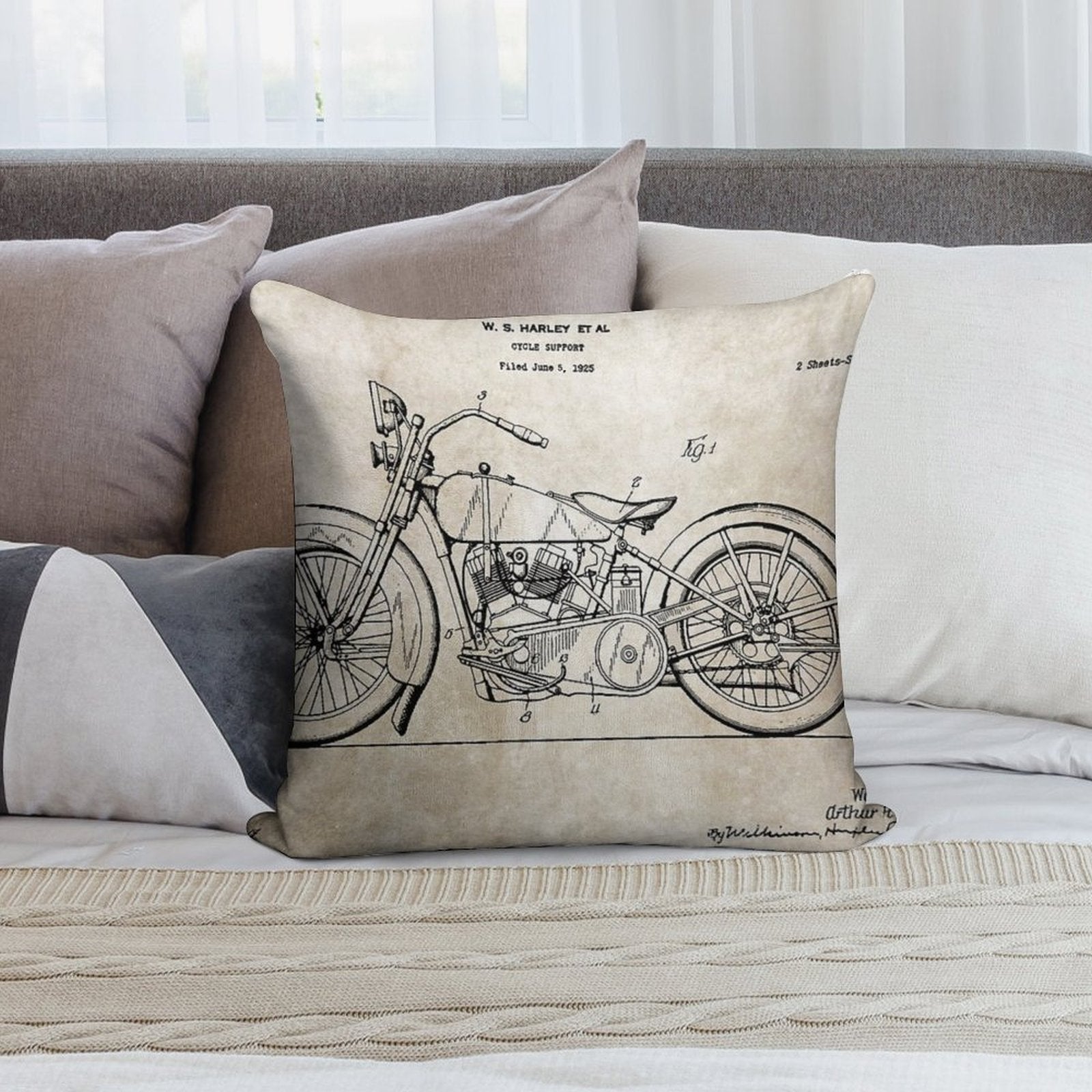 Harley Davidson Soft Skin-Friendly Throw Pillow