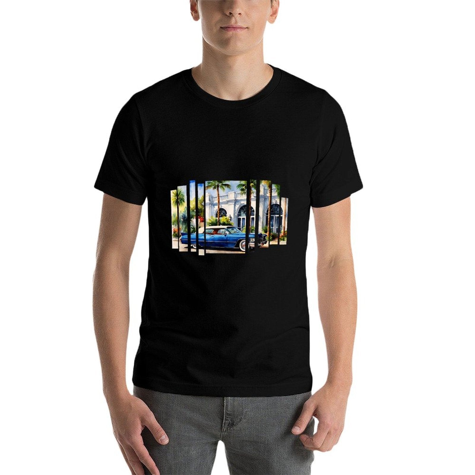Vintage Elegance in Watercolor  Oldschool Car  Versatile T-Shirt