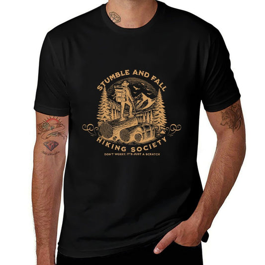 Stumble And Fall Hiking Society Dont Worry  Cotton T-Shirt
