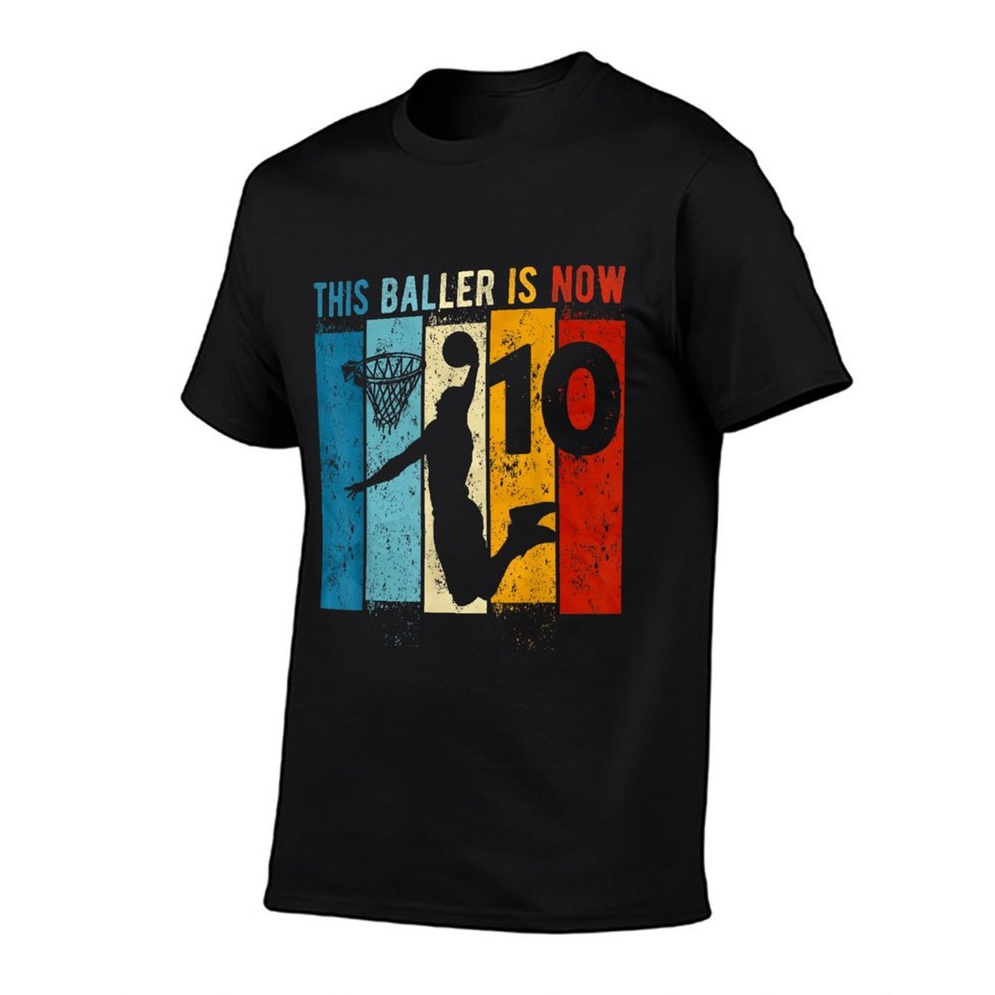 10 Year Old Basketball 10th Birthday Boy  Heathered Texture T-Shirt