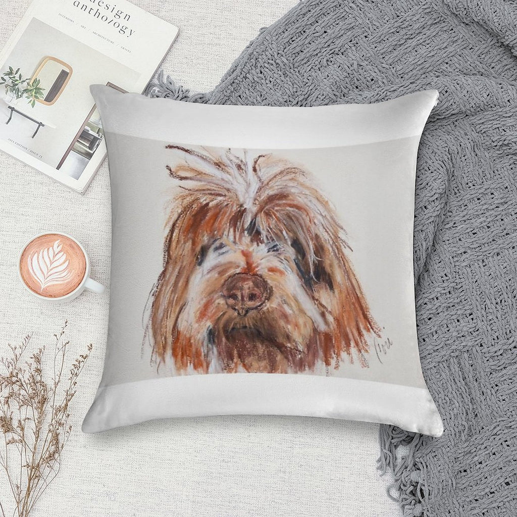 Wirehaired Pointing Griffon Dog Art Soft Luxury Feel Throw Pillow