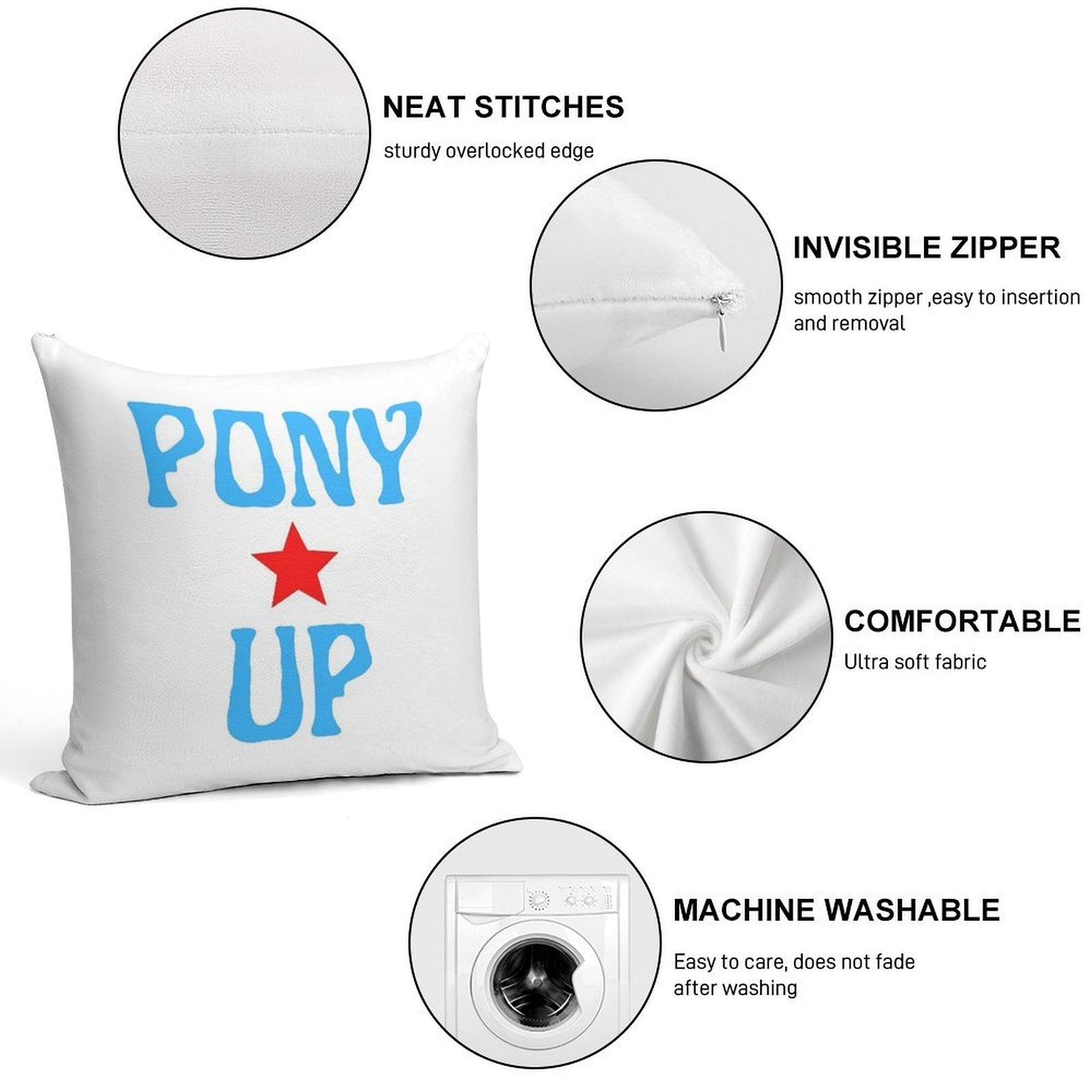 SMU Pony Up Soft Easy Maintenance Throw Pillow