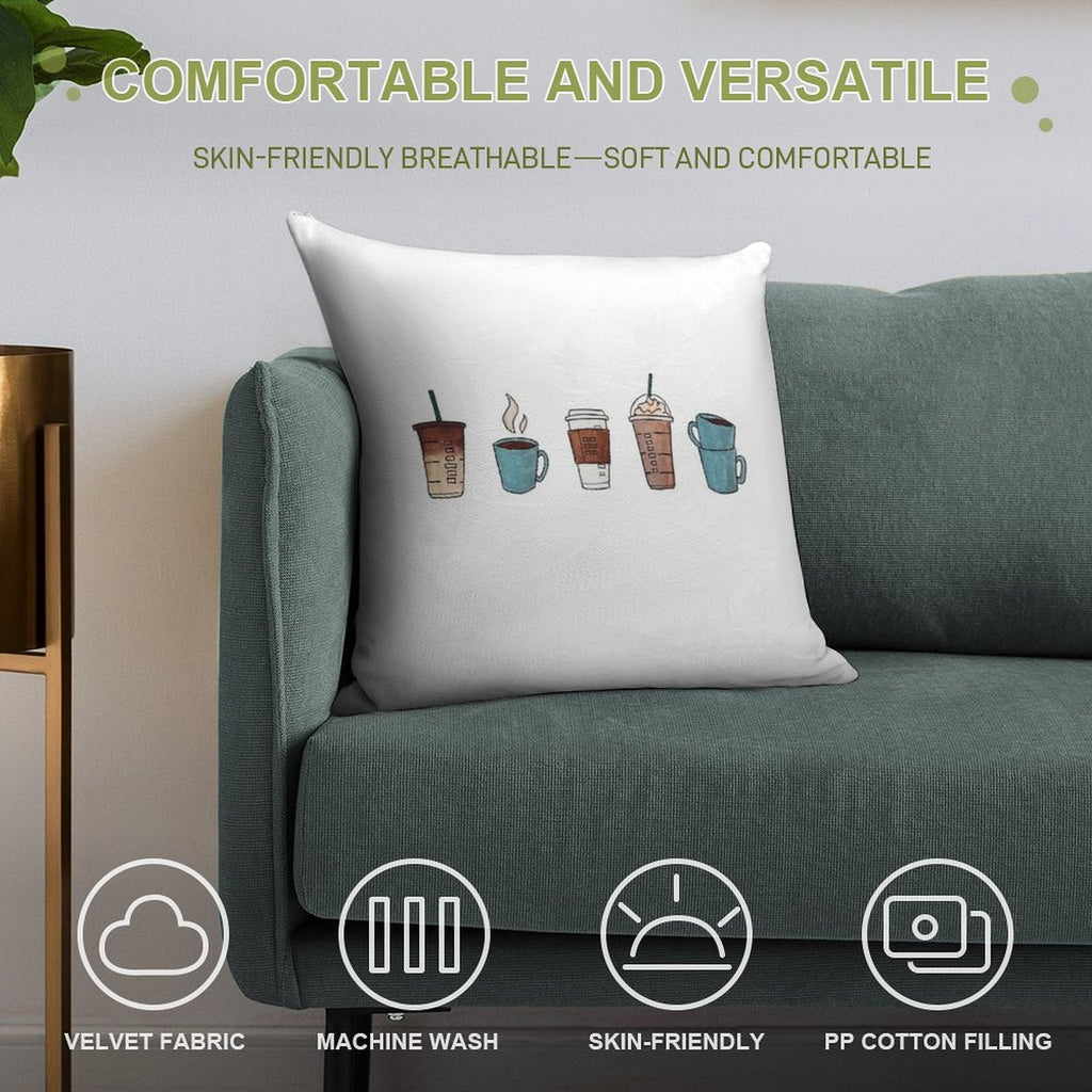 Coffee Soft Gift Ready Throw Pillow