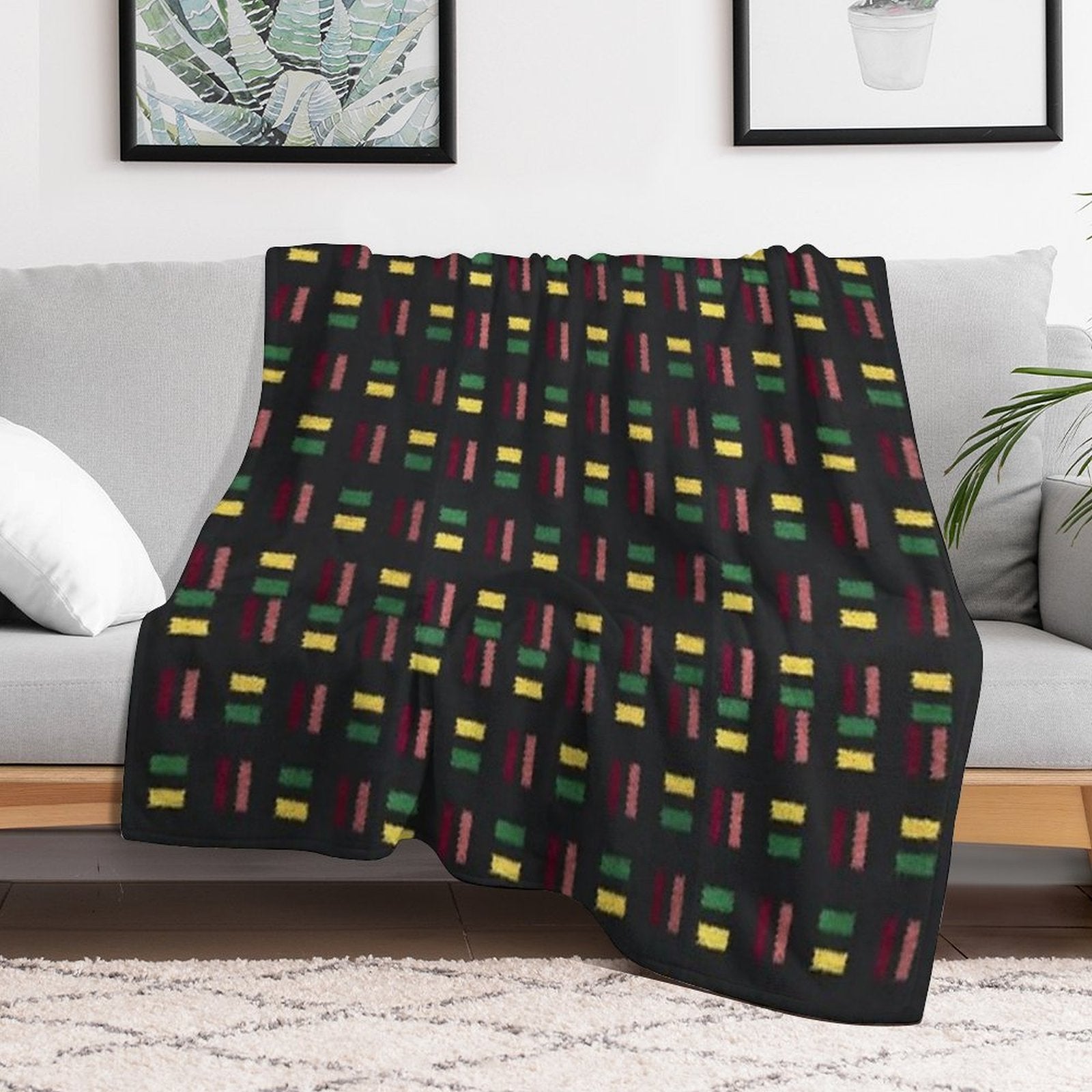 CIRCLE, HAMMERSMITH, CITY, DISTRICT LINE MOQUETTE SEAT COVER Anti-pilling Throw Blanket