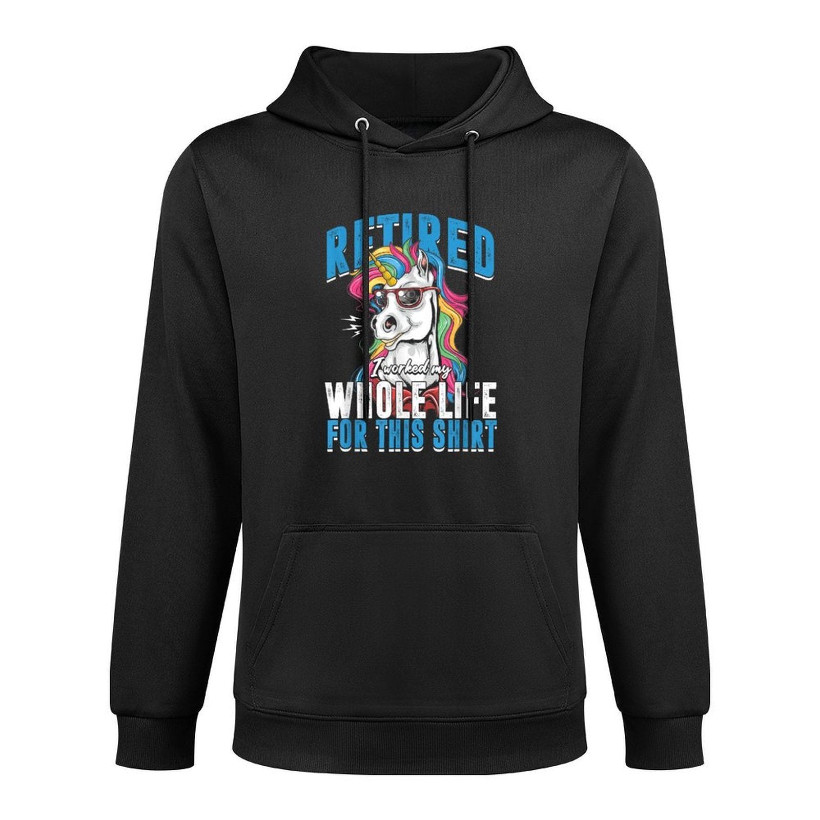 Unicorn Retirement Horse Worker Colors Retired Gift Adjustable Hood Hoodie
