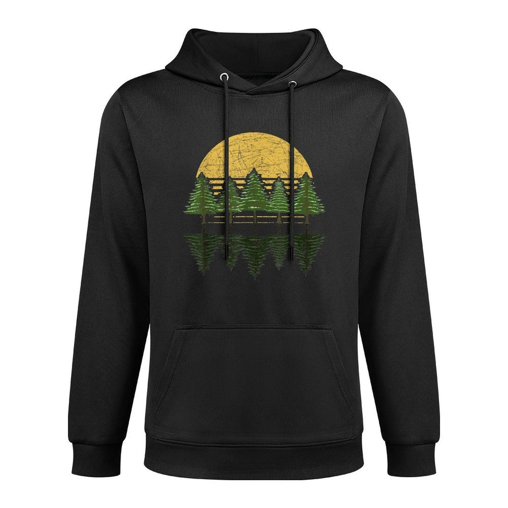 Outdoor Forest Reflection Trees Wildlife Retro Nature Kangaroo Pocket Hoodie