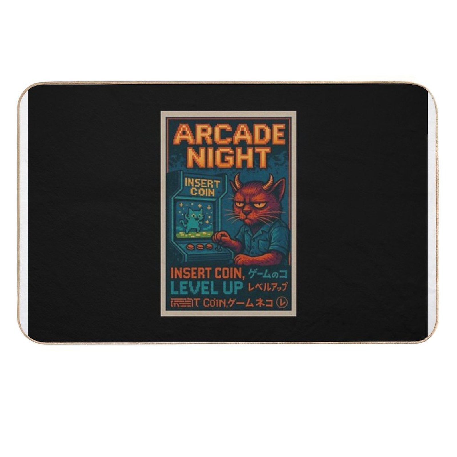 Arcade Night Leveling Up in Silence  Non-Slip Bath Mat