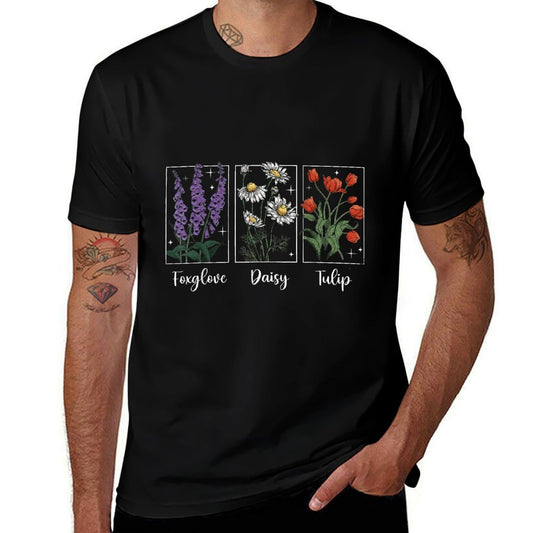 Subtle Floral 8647 Trump Flowers Foxglove Daisy Tulip  High-quality Stitching T-Shirt