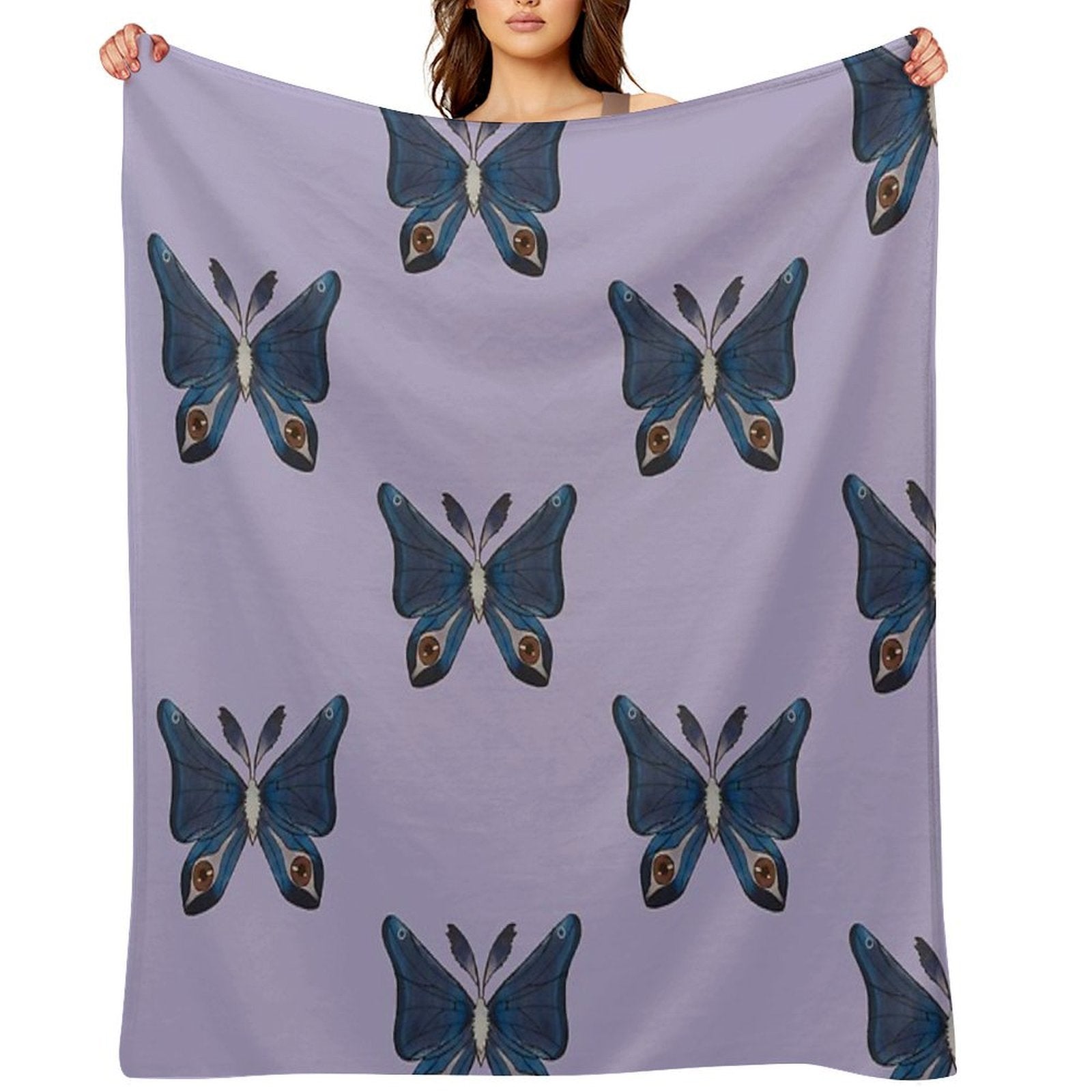 Purple Moth Shrink-resistant Throw Blanket