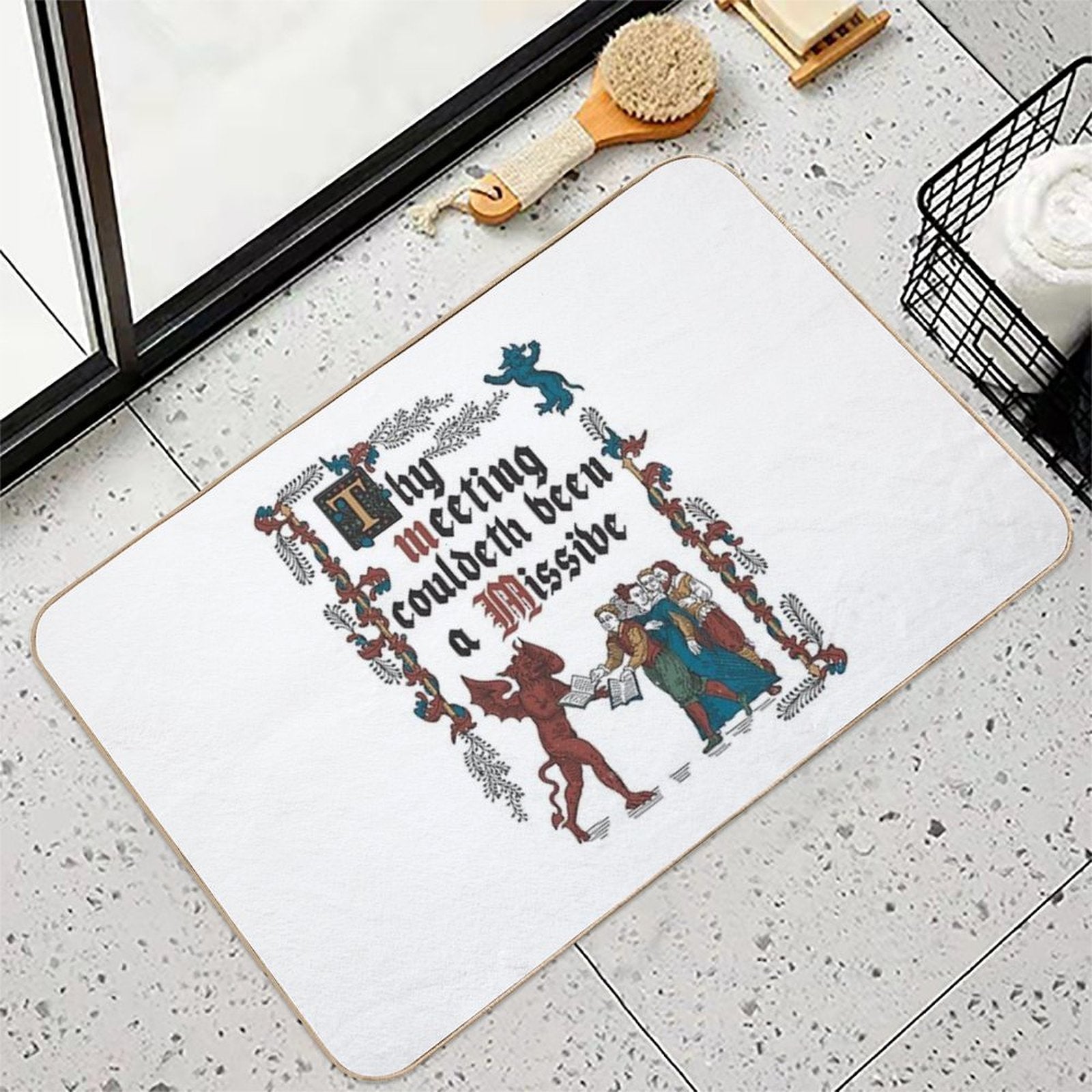 Copy of Could Have Been An Email Medieval Style - Funny Retro Vintage English History  Fade-Resistant Bath Mat