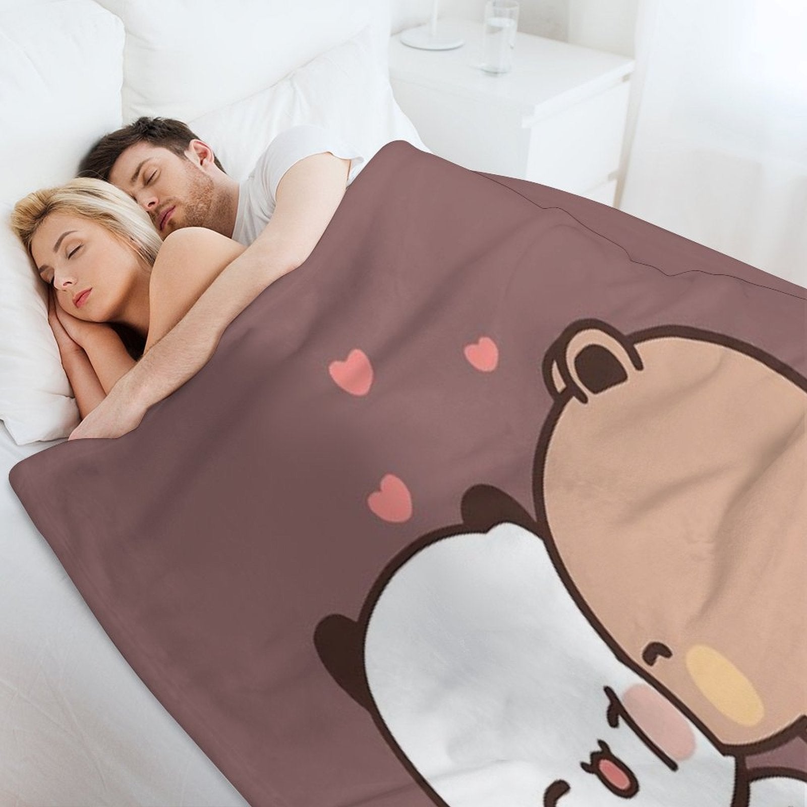 Love Kiss from DuDu Bear to BuBu Panda❤️ Quick-dry Throw Blanket