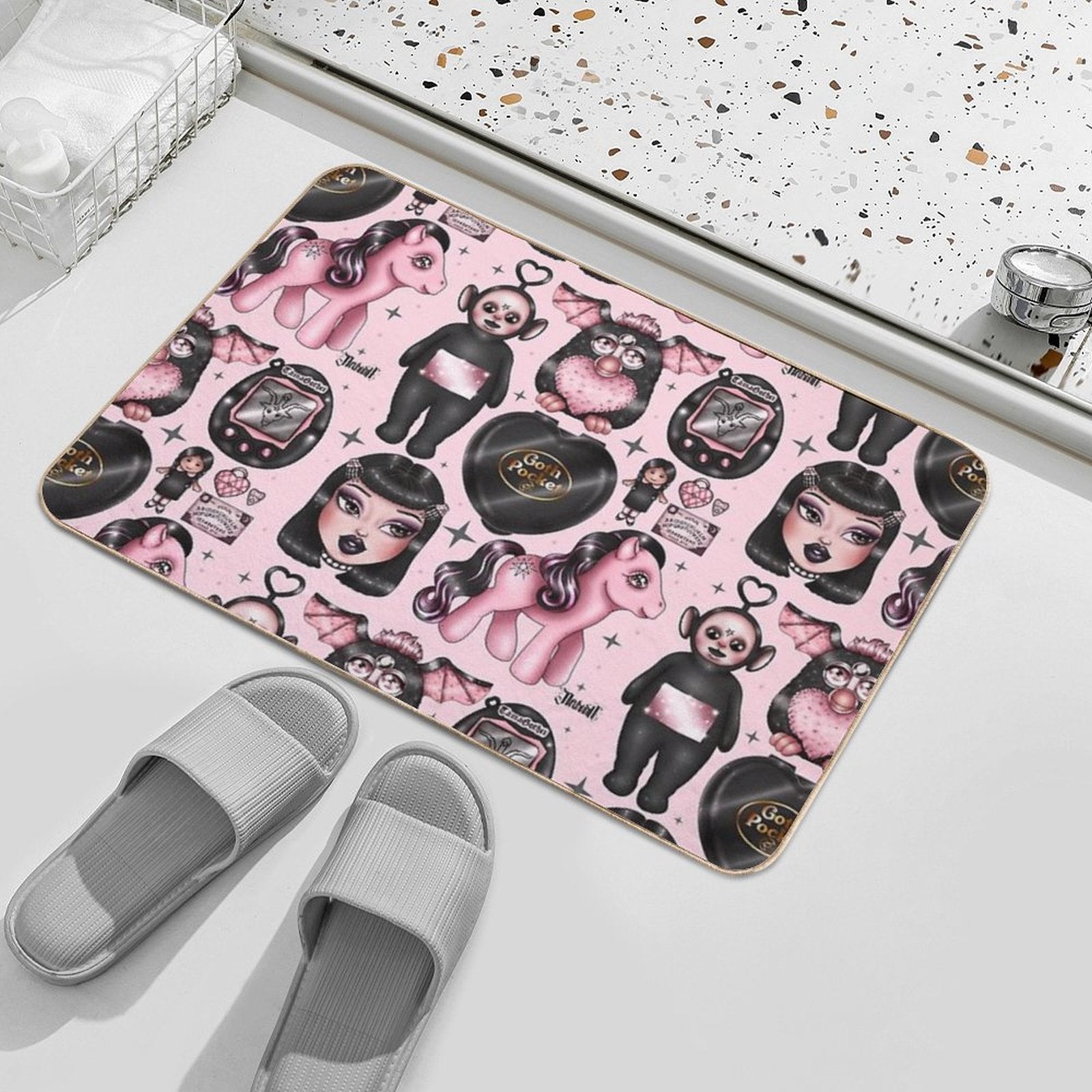 Vintage Goth Toys Durable Bath Mat