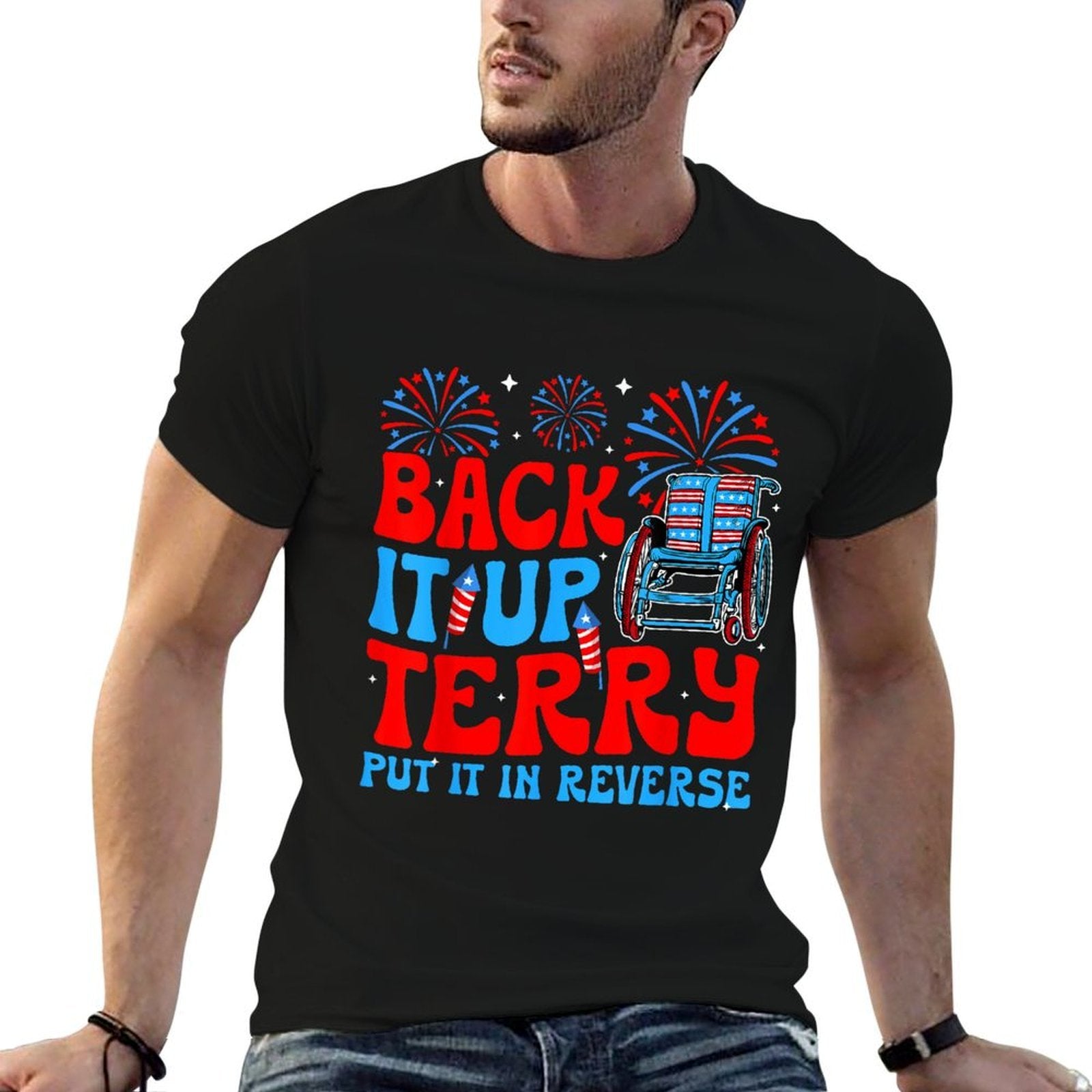 Back It Up Terry Put It In Reverse Firework 4th Of July  Lightweight T-Shirt