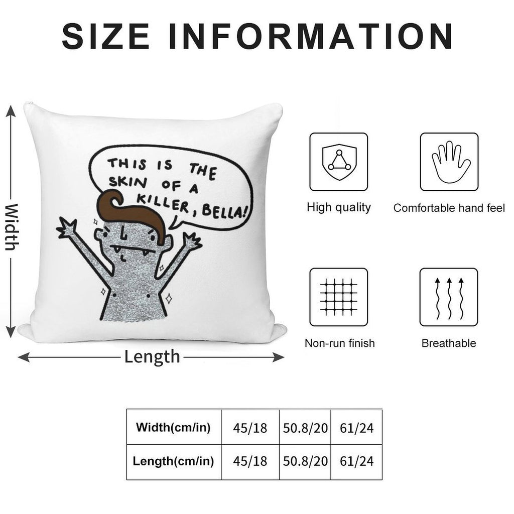 Skin Of A Killer Soft Washable Throw Pillow