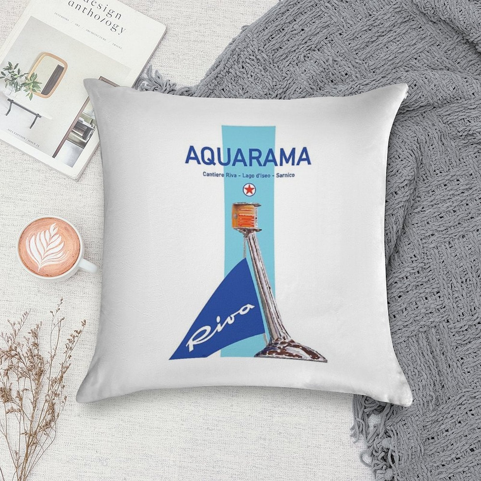 Riva Aquarama Italy Runabout Classic Yacht Soft Fade-Resistant Throw Pillow