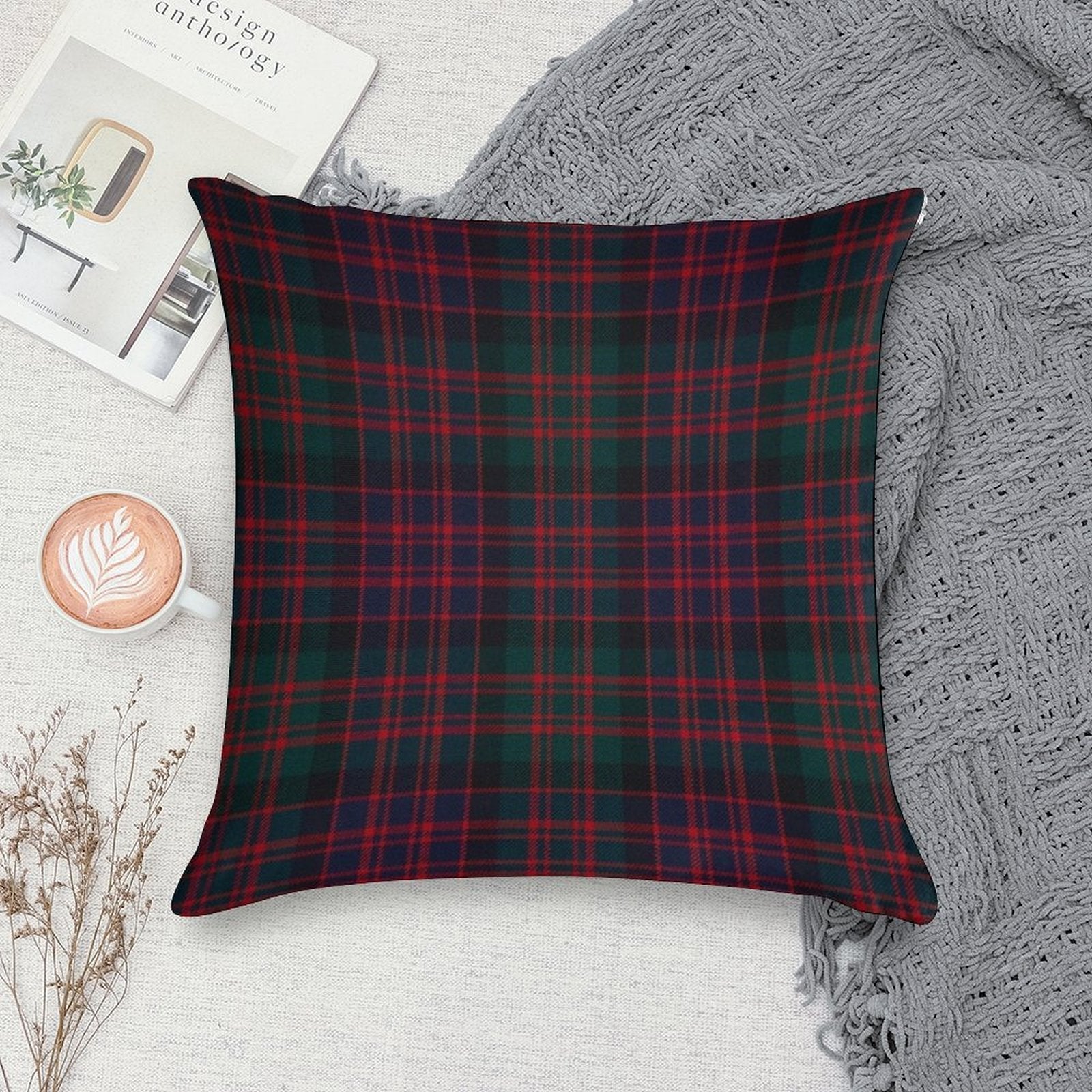 MacDonald Scottish Tartan Soft Fade-Resistant Throw Pillow