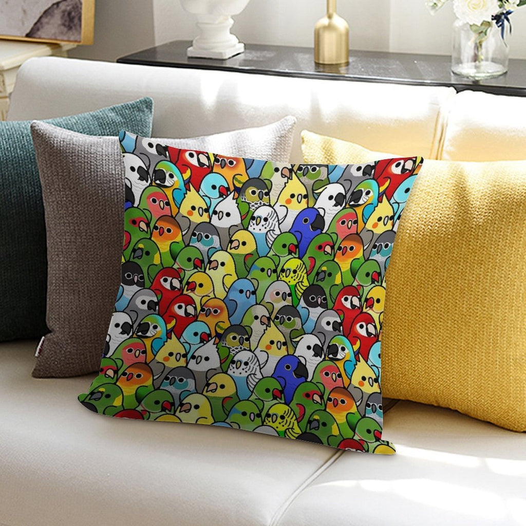 Too Many Birds! Bird Squad 1 Soft Gift Ready Throw Pillow