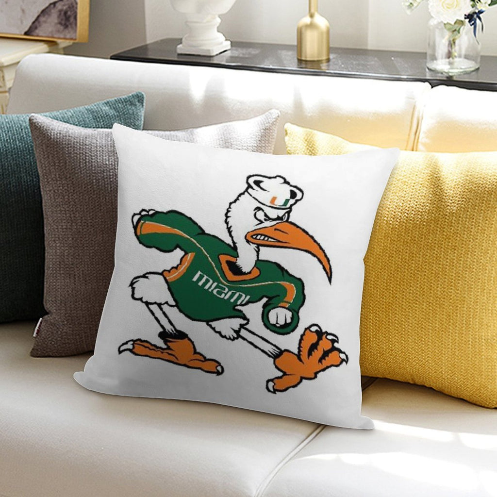 Miami Hurricanes Soft Luxury Feel Throw Pillow