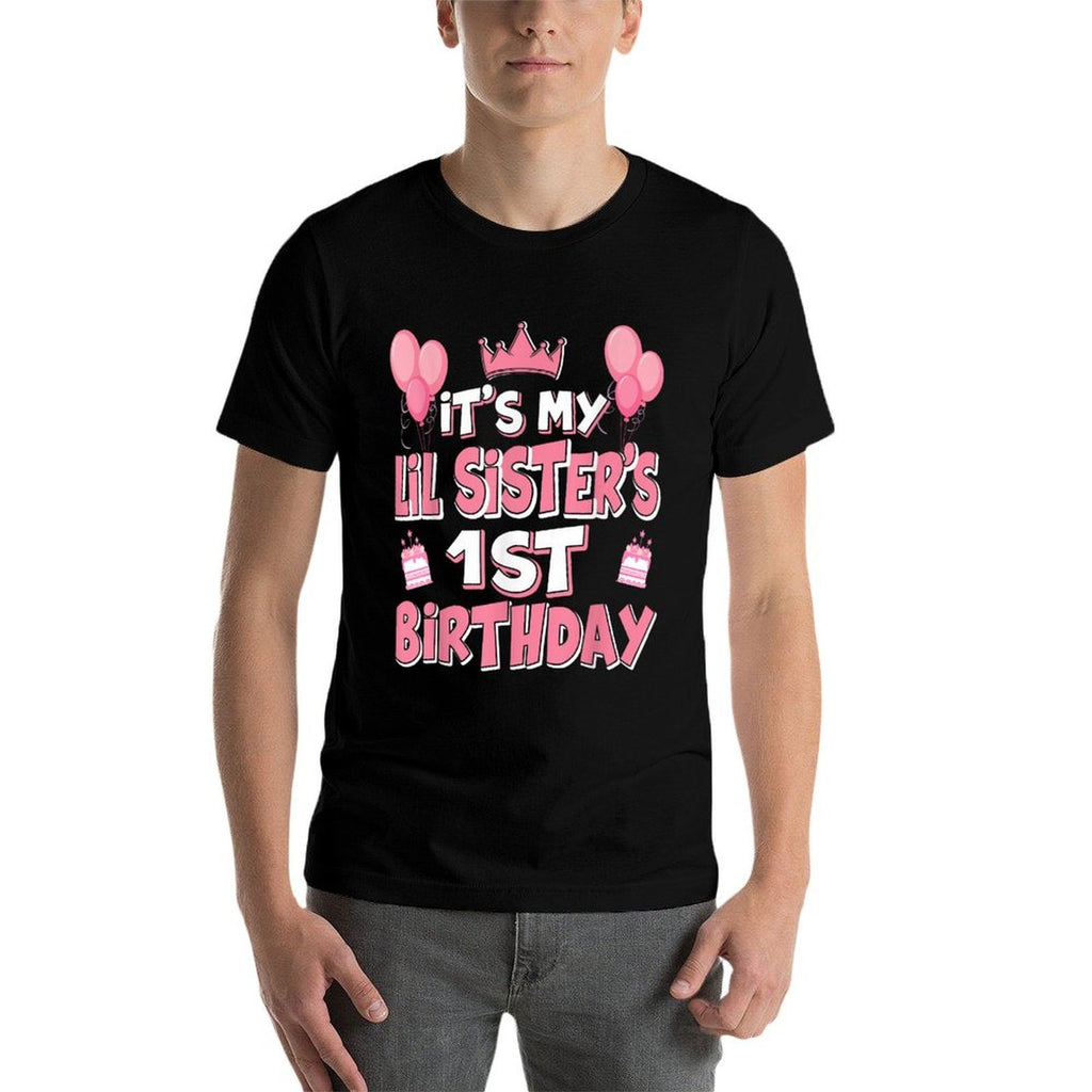 Balloons Its My Lil Sisters 1st Birthday 2024 1 Years Old  Tagless Design T-Shirt