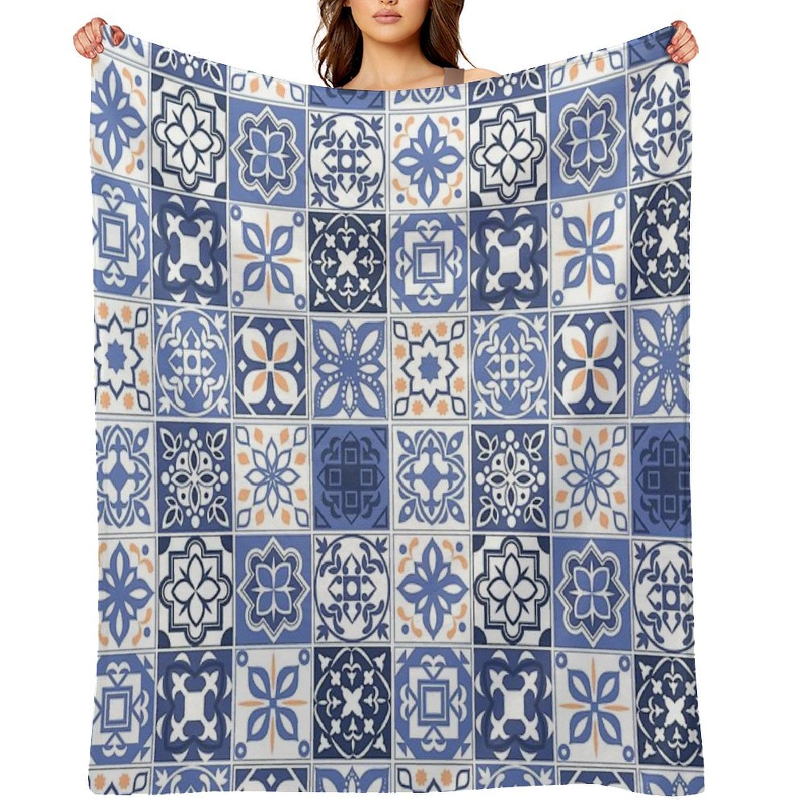 Blue Portuguese Tile Quick-dry Throw Blanket