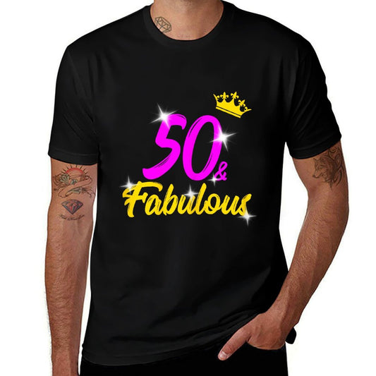 Womens 50 And Fabulous Queen 50th Birthday Gift  Stretchy T-Shirt