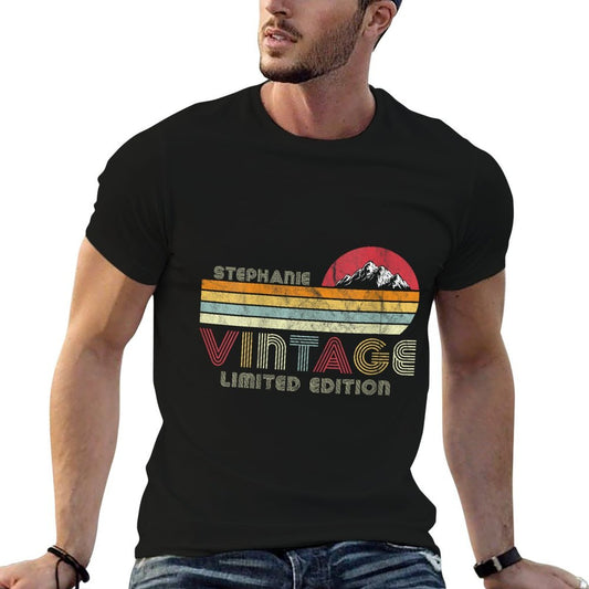 Womens Stephanie Name Gifts Vintage Limited Edition Birthday Outfit  Polyester Blend T-Shirt
