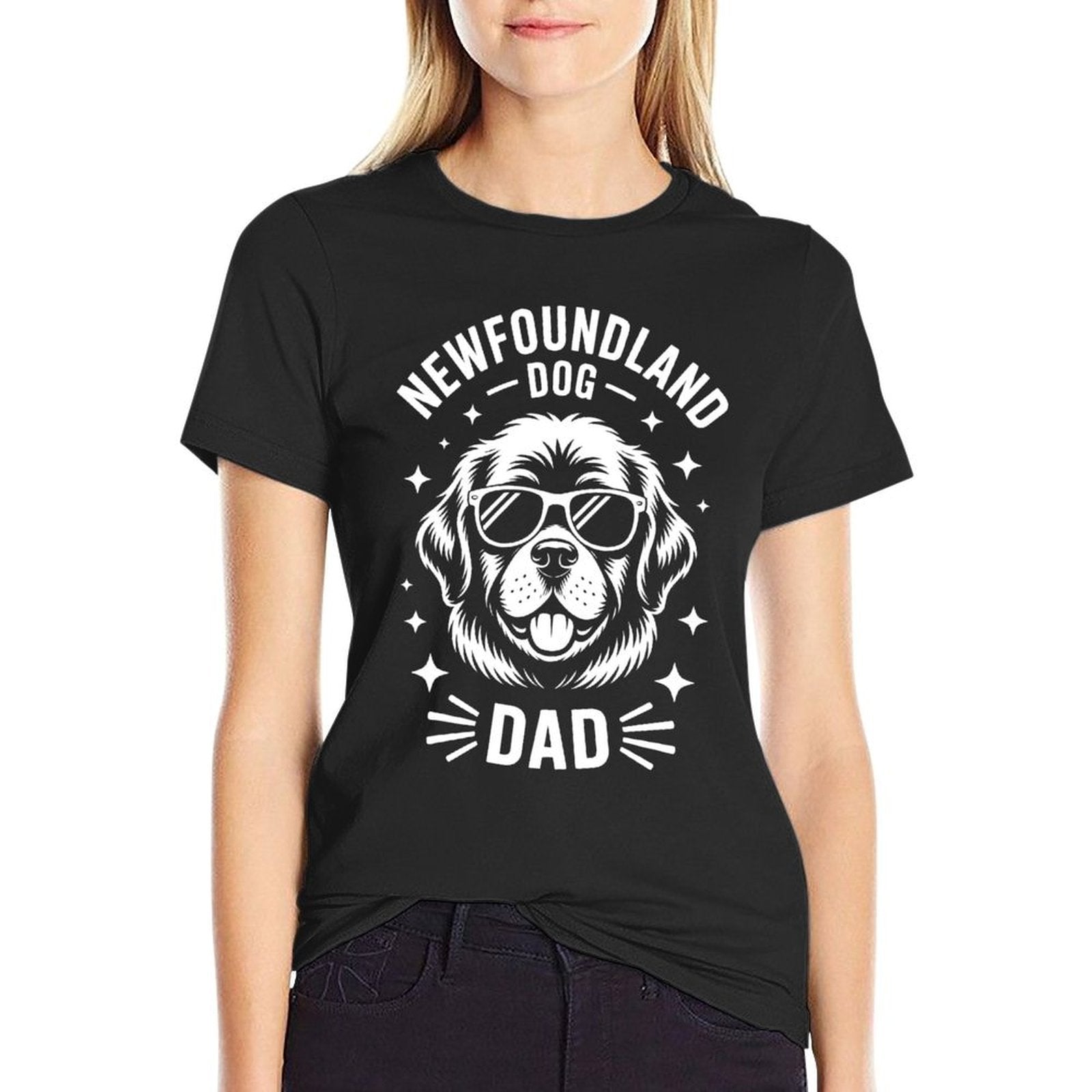 Newfoundland Dog Dad Newfie Funny Newfoundland Dog  High-quality Stitching T-Shirt