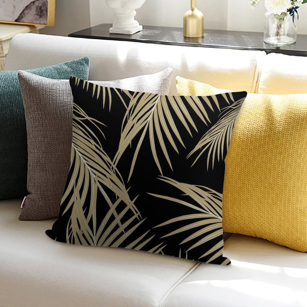 Gold Palm Leaves Dream #2 #tropical #decor #art Soft Ultra-Soft Texture Throw Pillow