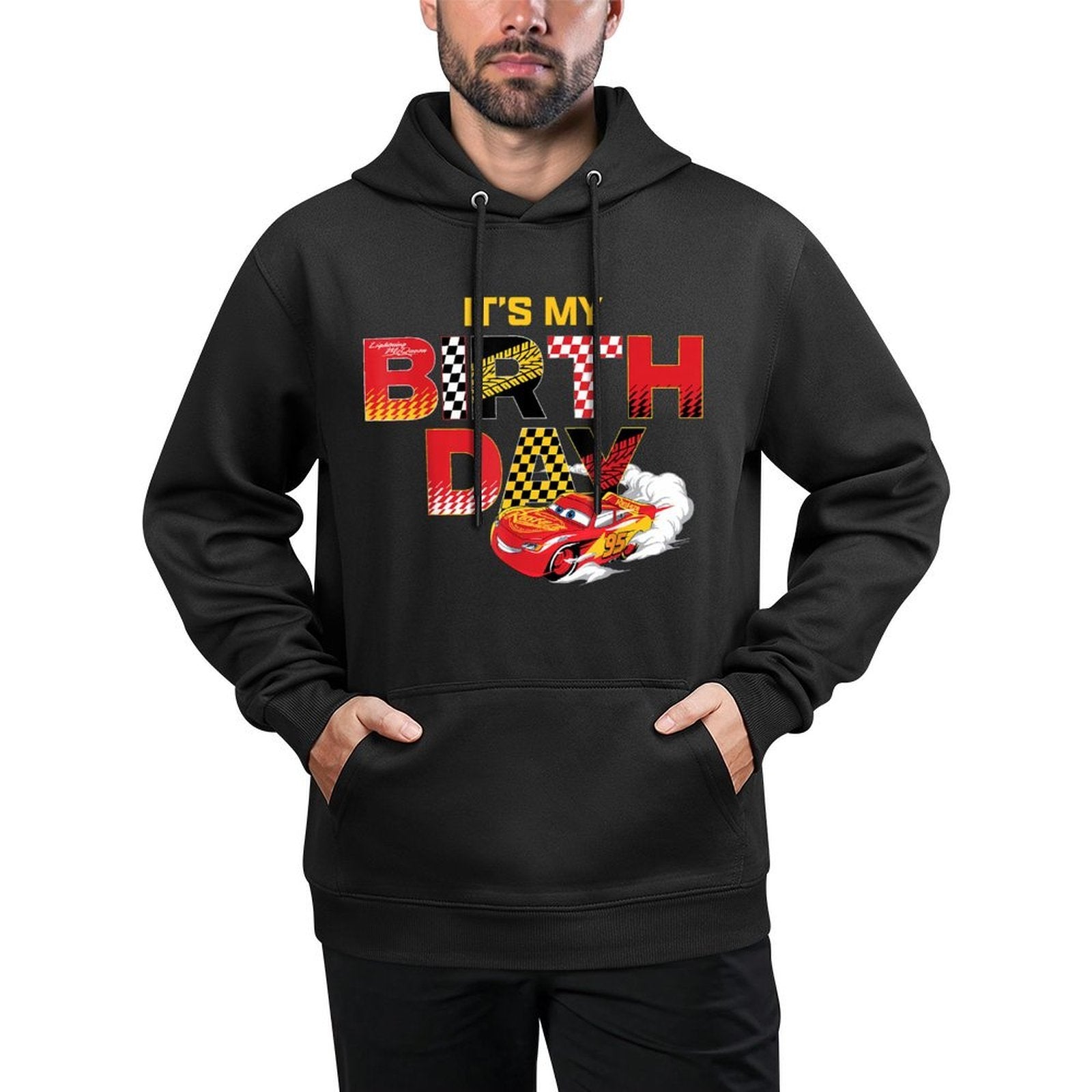 Disney  Pixars Cars “Its My Birthday” Lightning McQueen Customizable Surface Hoodie