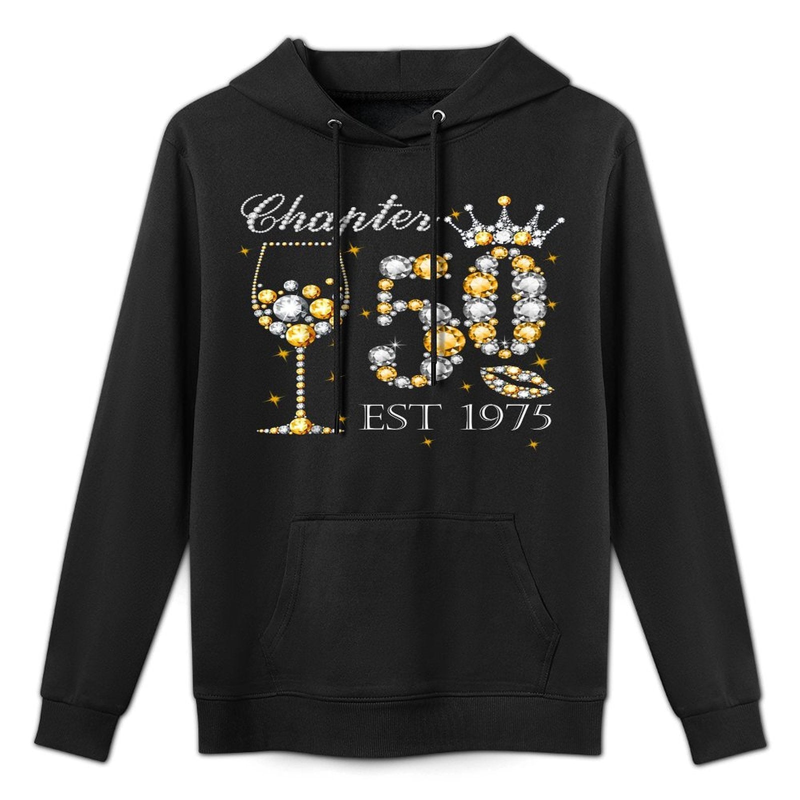 Chapter 50 Est 1975 50th Birthday Decorations For Her Cotton-Polyester Blend Hoodie