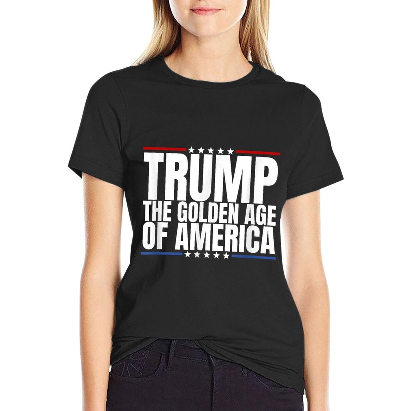 Trump 2024, The Golden Age of America Patriotic Donald Trump  Oversized Silhouette T-Shirt