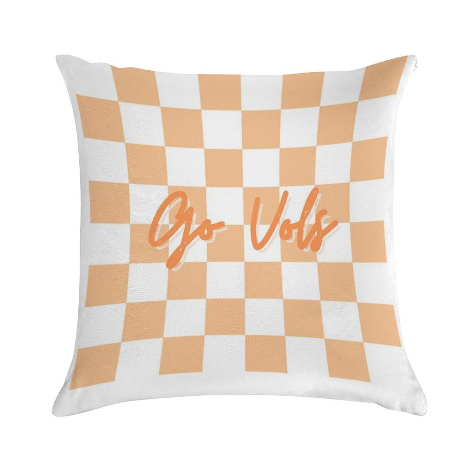 Go Vols Orange And White Checkerboard Soft Durable Construction Throw Pillow