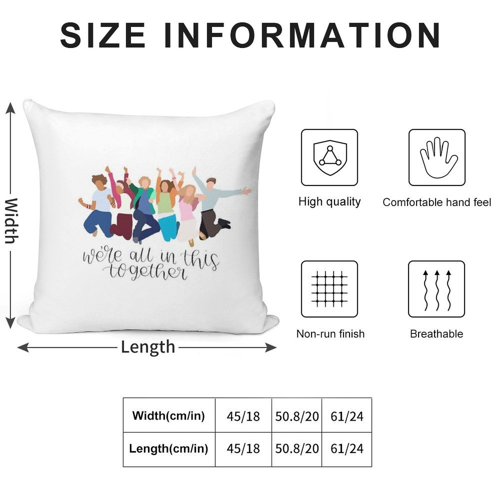 We’re All In This Together High School Musical Soft Multiple Sizes Throw Pillow