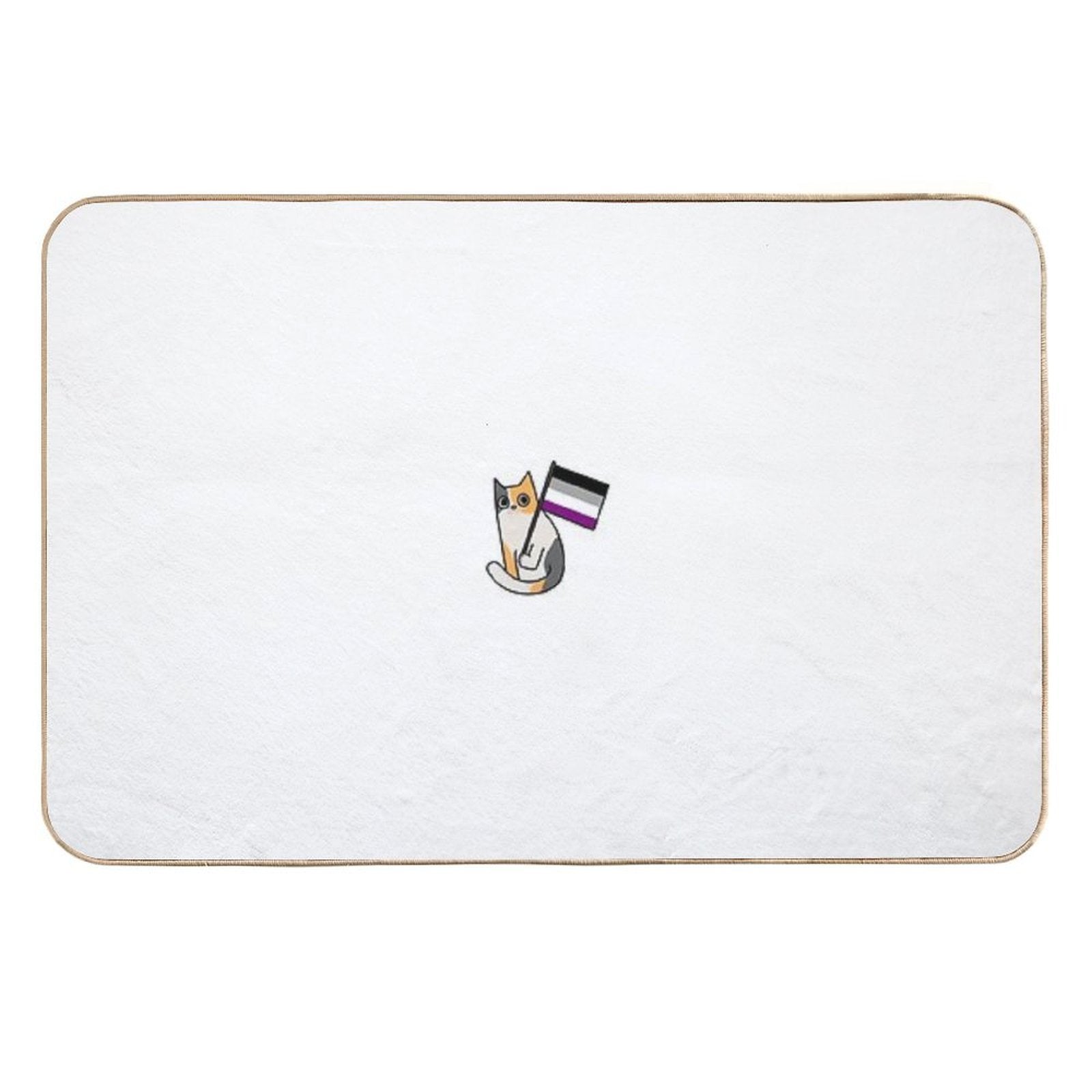 Asexual Pride Flag Calico Cat Sticker  Dirt-Trapping Bath Mat
