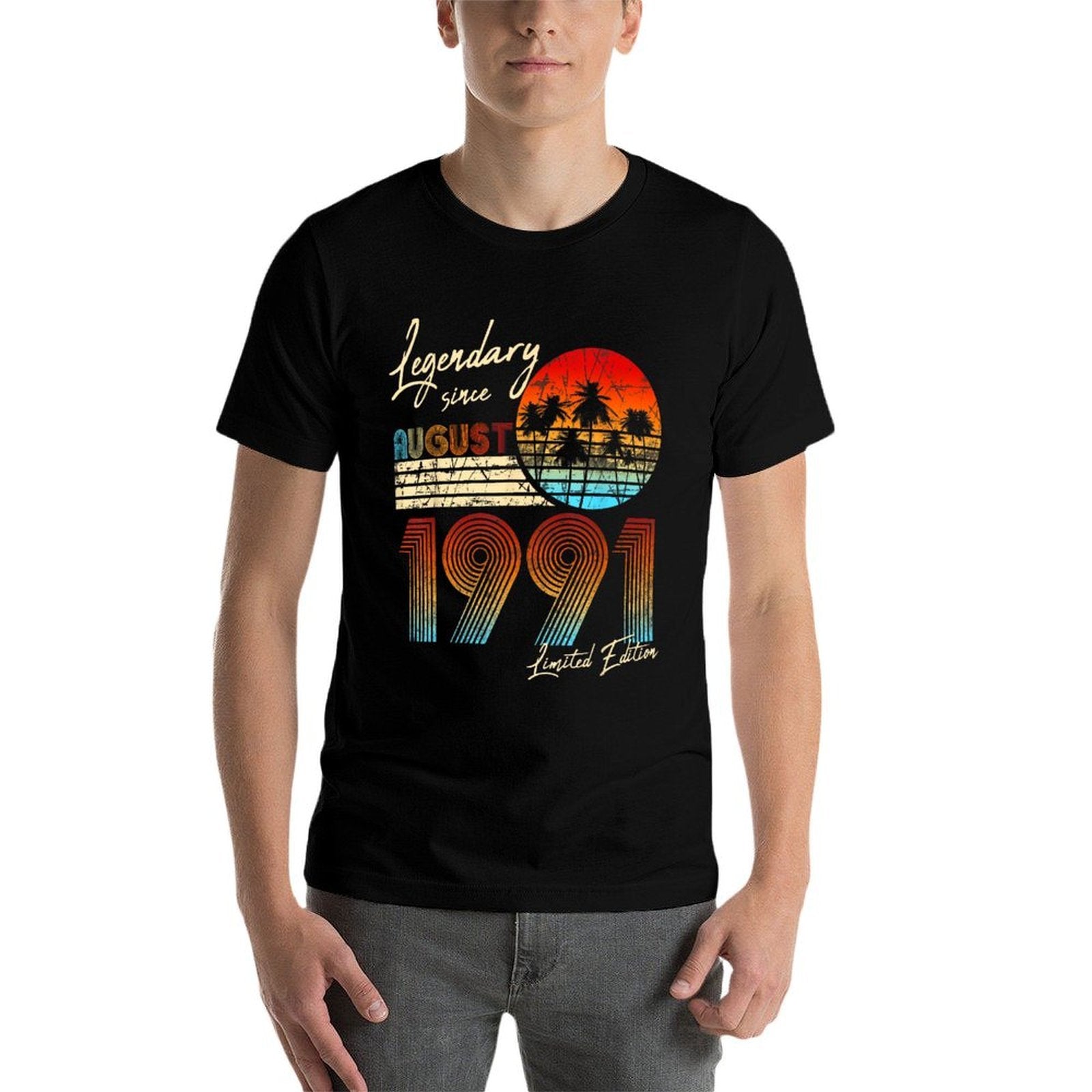 Legendary Since Bday August 1991 Vintage 30th Birthday  Oversized Silhouette T-Shirt