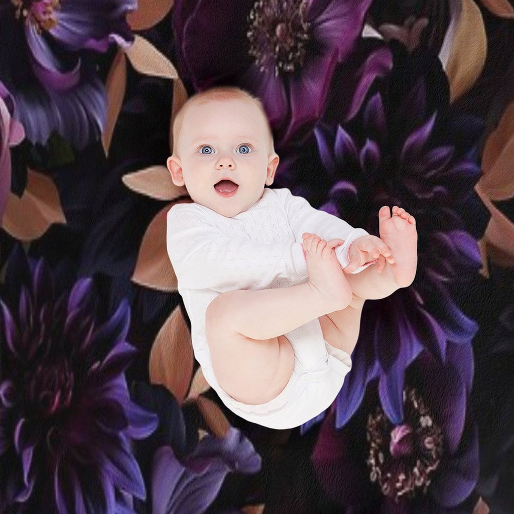 Mystic Moody Dark Florals Nightgarden Compact Throw Blanket