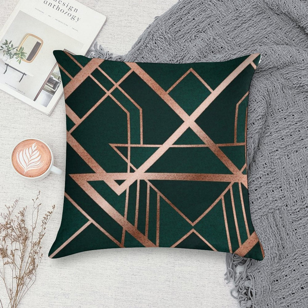 Green Art Deco Soft Multiple Sizes Throw Pillow